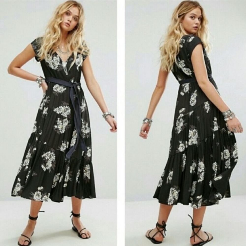New With Tags Free People All I Got Floral Maxi Dress In Black Size 0